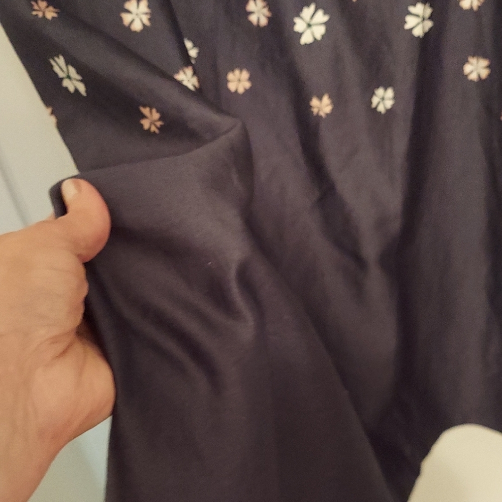 LOFT Dress Sleeveles Floral on Gray, Size 16, Back Zip, Fully‎ Lined, Cotton - Picture 9 of 11